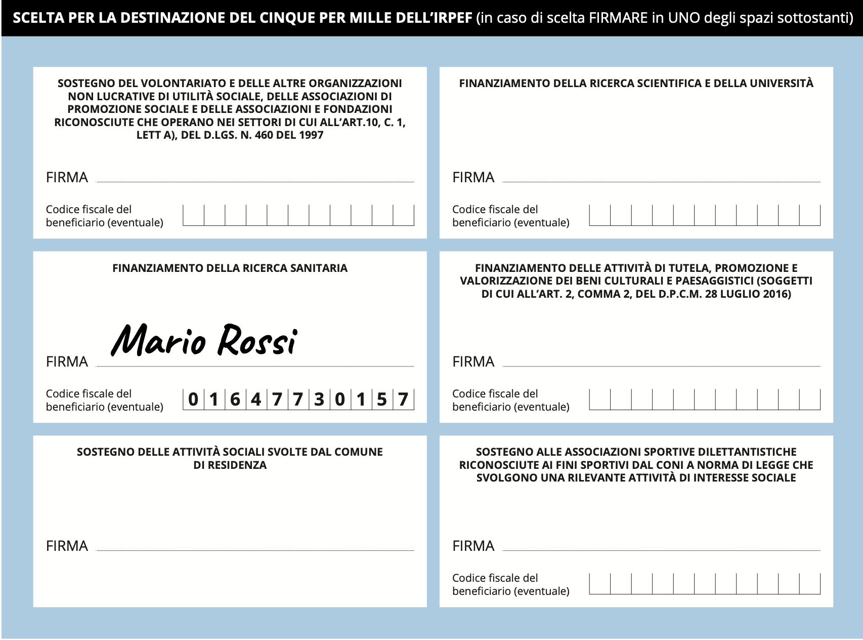 Destinazione del 5 per mille